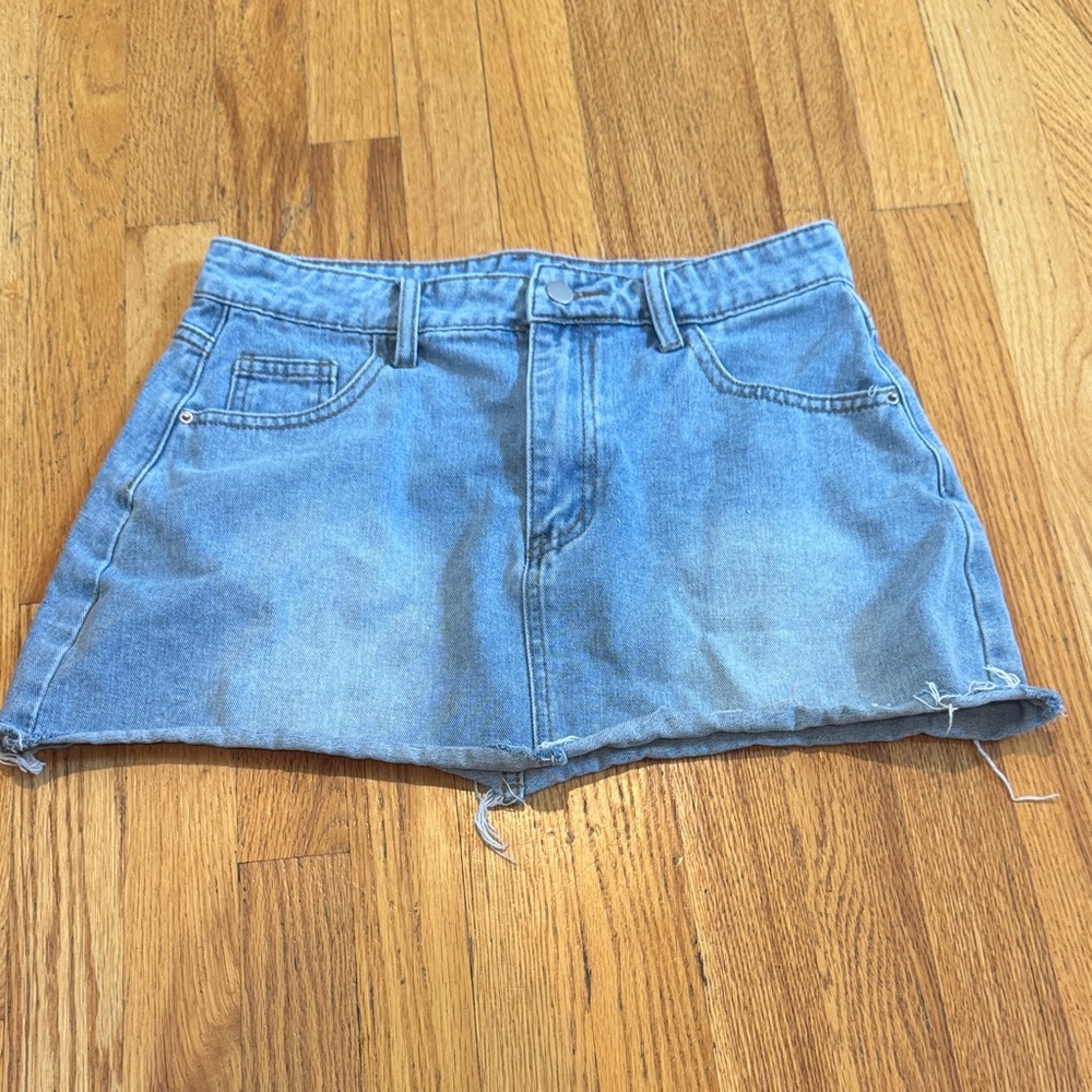 Denim Light Wash Mini Skirt Womens Medium